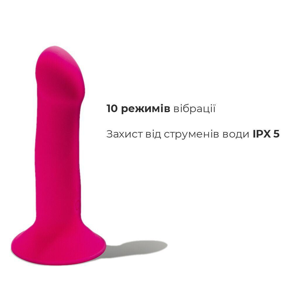 Двошаровий ділдо з вібрацією Adrien Lastic Hitsens 2 Pink, відмінно для страпона, макс діаметр 4 см, Sex Aura Київ - фото 4