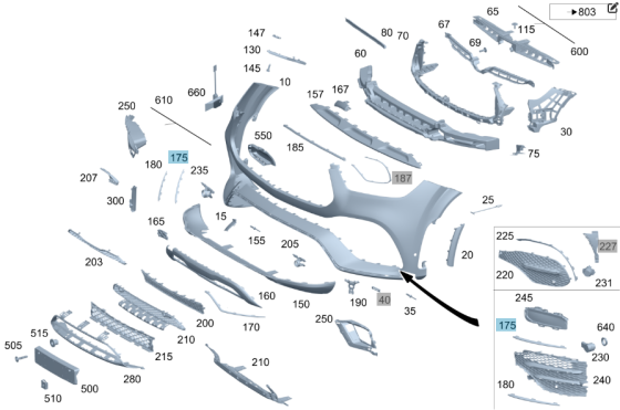 Mercedes-Benz  A1678858303 Нова декоративна хром накладка на бічну сітку переднього бампера спереду зверху праворуч GLE W167 GLE Coupe C167 Одесса