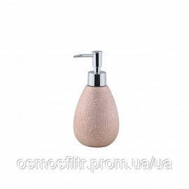Дозатор для рідкого мила Голівуд, доломіт,об'єм 300 мл, насос хромований пластик, колір-рожеве золот Київ - фото 1