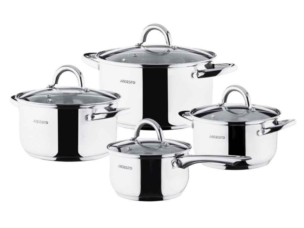 Набор посуды из нерж.стали 8пр.( 1.6/2.3/3.2/5.6л) Gemini Gourmet Andria ТМ ARDESTO Киев - изображение 1