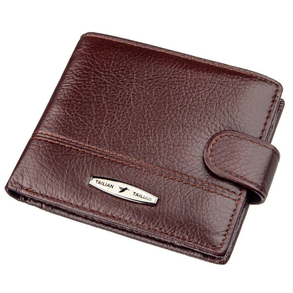 Кошелек горизонтальный мужской флотар кожаный TAILIAN 19009 Коричневый Киев - изображение 4