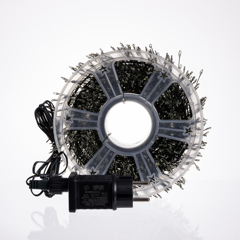 Garlando Новорічна гірлянда кімнатна роса 100 м 3000 LED Хвойна лапа зелений провід Біле сяйво Киев - изображение 5