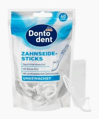 Dontodent Zahnseidesticks ungewachst Донтодент Невощеные зубные нити-щеточки Львов