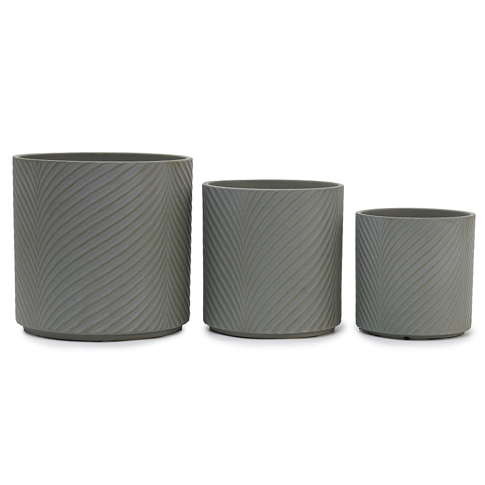 elemi Набір кашпо для квітів керамічні elemi "Листок" (13"; 16"; 19") (1,3 л; 2,3 л; 4,5 л) тем Коломия - фото 1