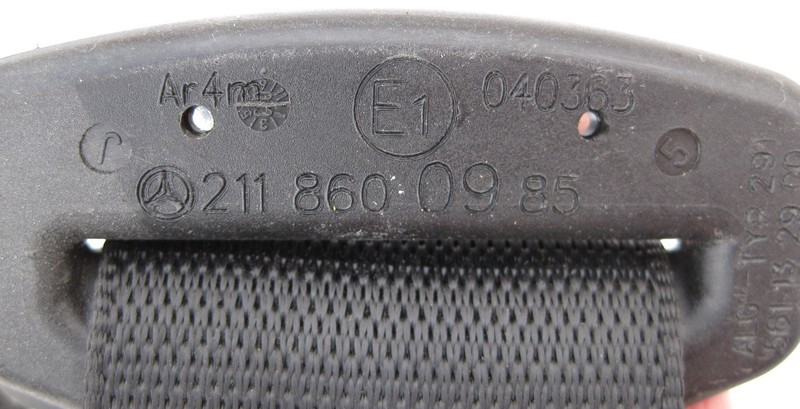 Mercedes-Benz  A2118600985 Ремінь безпеки задній центральний чорний E-Class W211 Одеса - фото 1