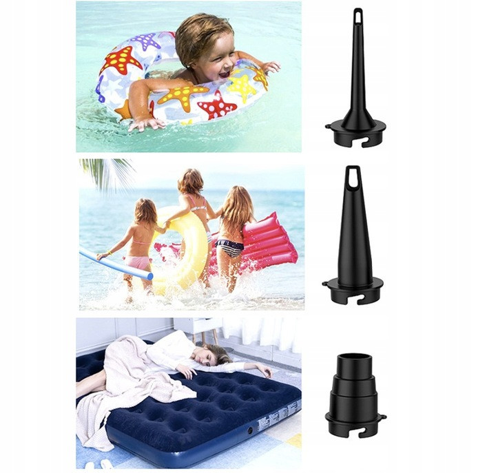 Аккумуляторный Насос для матрасов с 3 насадками Trizand (20790) Black Нововолынск - изображение 9