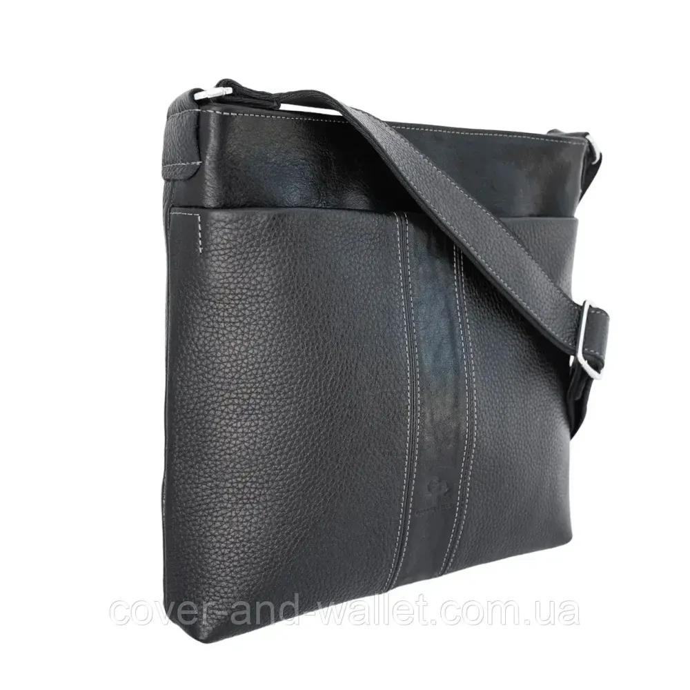 Стильная мужская сумка планшет из натуральной кожи черного цвета Grande Pelle 749710 Киев - изображение 18