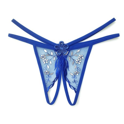 Трусики еротичні сині з розрізом унісекс - розмір універсальний, резинка до 85см Київ - фото 1