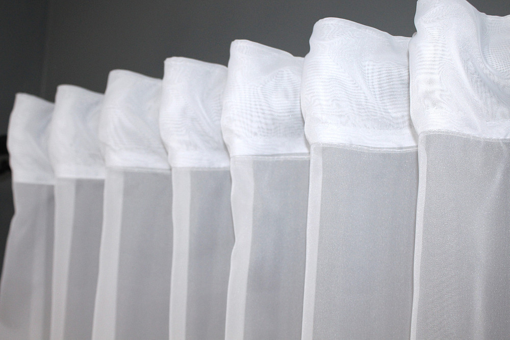 Тюль з тасьмою на трубу VR-Textil н101 Шифон однотонний Білий 300х250 см (44-001) Київ - фото 8