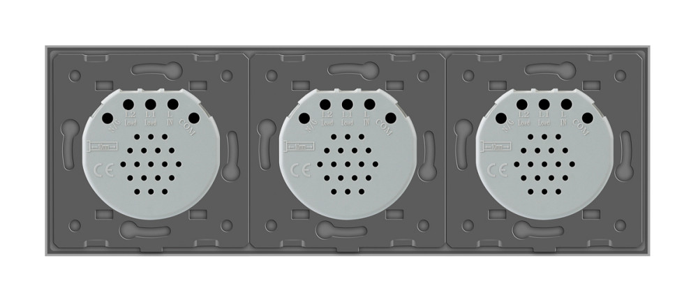 LIVOLO Розумний сенсорний прохідний/перехресний вимикач 6 сенсорів (2-2-2) Livolo сірий скло (V Коломия - фото 7