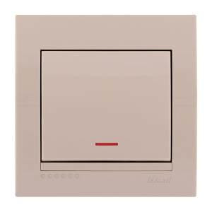 DERIY крем Вимикач зовнішній 1кл з підсвічуванням Лезард Житомир - изображение 1