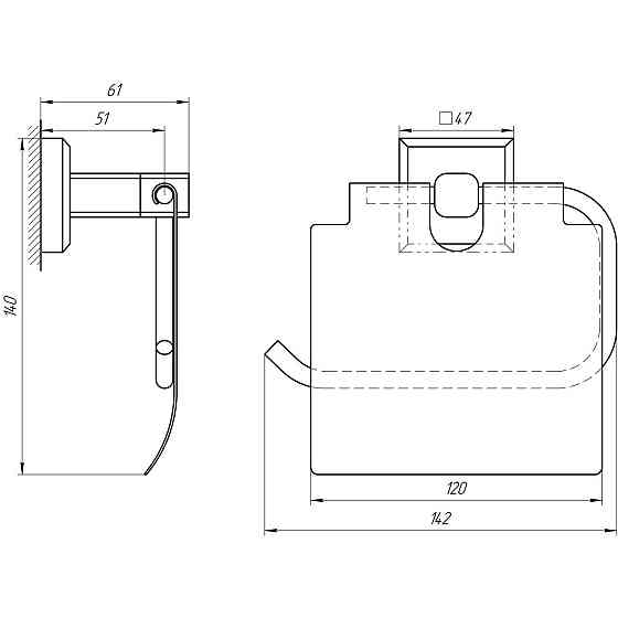 Тримач для туалетного паперу TOPAZ TКВ 9926-BL чорний Київ
