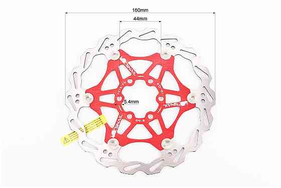 Гальмівний диск 160мм, кріпл. 6 болтів, на алюмінієвому павуку, червоний FD-01 Киев