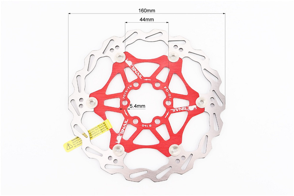 Гальмівний диск 160мм, кріпл. 6 болтів, на алюмінієвому павуку, червоний FD-01 Киев - изображение 3