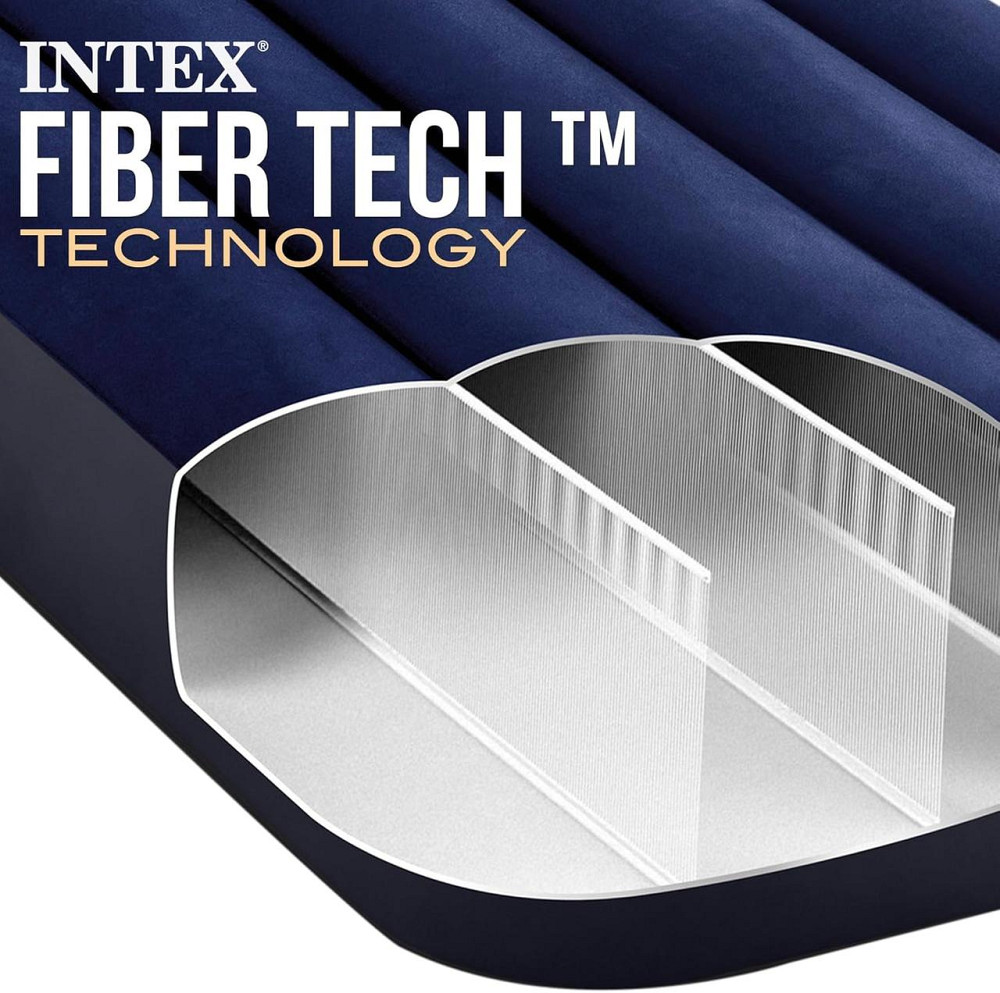 Матрас Intex 64757 Classic Downy синий 99×191×25 см надувной флокированный водонепроницаемый Fiber-Tech с Киев - изображение 9