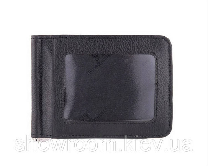Недорогой кожаный зажим для денег (4511) black Киев - изображение 1
