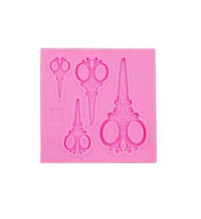 Силиконовый молд Ножницы 76 на 76 мм розовый Киев