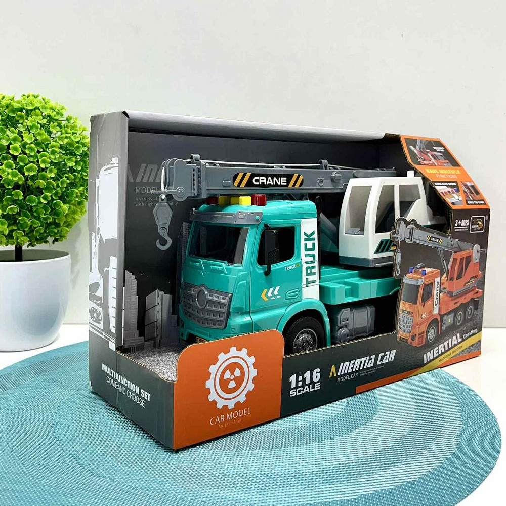 Спецтехніка Автокран світло звук інерція рухомі елементи 1:16 Бірюзовий (ZH 812-4) Чернігів - фото 8