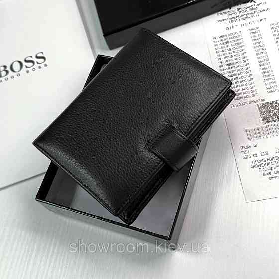 Чоловічий великий гаманець на кнопці Boss (6602) Київ
