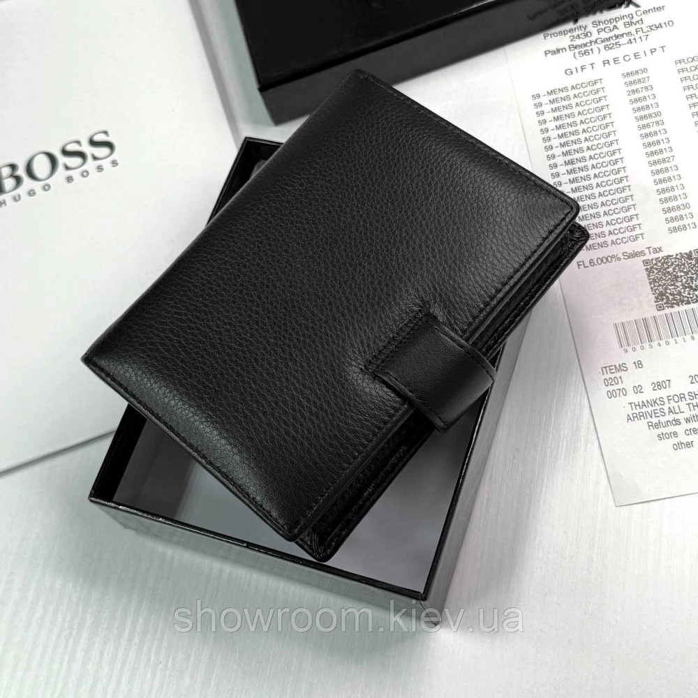 Чоловічий великий гаманець на кнопці Boss (6602) Київ - фото 6