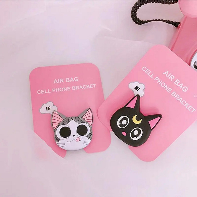 Попсокет PopSocket 3D ZucZug тримач для телефону (Серія коти, Білий кіт з чорним вухом) Миколаїв - фото 5