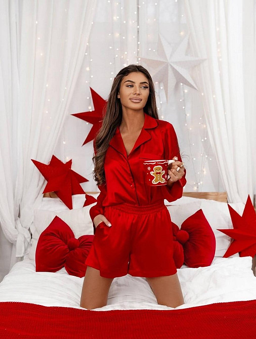 Женская базовая домашняя пижама турецкий шелк Белый Одесса - изображение 1