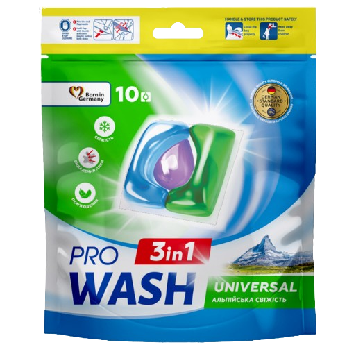 Капсули для прання 10шт (дой-пак) Альпійська свіжість ProWash 2К Житомир - фото 1