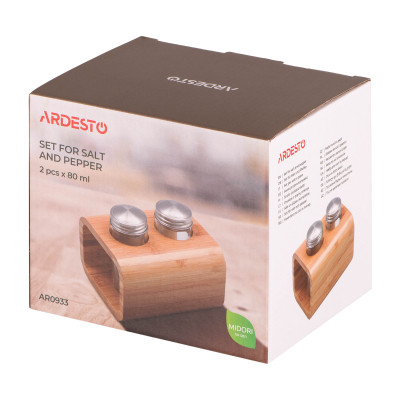 Набор для специй Ardesto Midori, для солі та перцю 3 предмети, 80мл, 13.5х11х11см (AR0933) Вінниця - фото 4