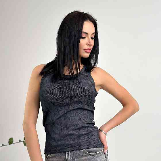 Трикотажная женская майка тай-дай Design 42-44, Черный Киев