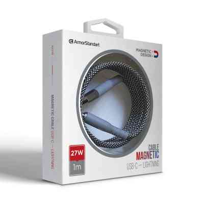 Дата кабель USB-C to Lightning 1.0m Magnetic 27W black Armorstandart (ARM75512) Вінниця
