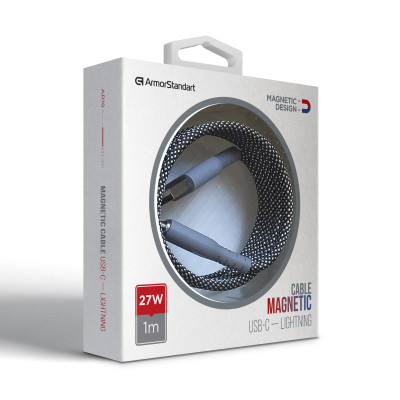 Дата кабель USB-C to Lightning 1.0m Magnetic 27W black Armorstandart (ARM75512) Вінниця - фото 5