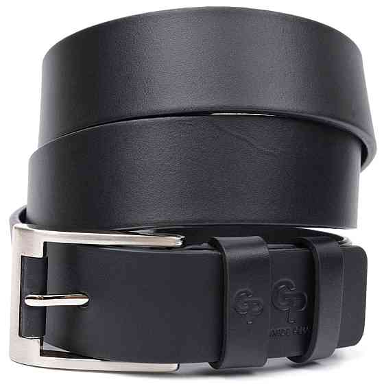 Цікавий ремінь під джинси з натуральної шкіри GRANDE PELLE 11687 Чорний Київ