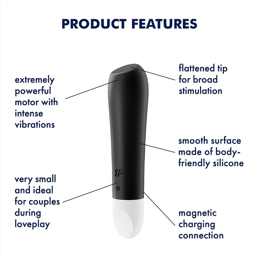 Вибропуля для целенаправленной стимуляции Satisfyer Ultra Power Bullet 2 Black Sex Aura Киев - изображение 4