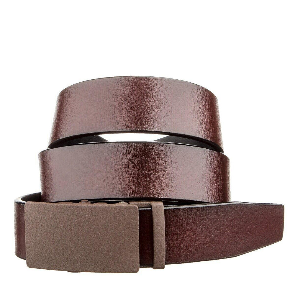 Ремень из натуральной кожи с матовой автоматической пряжкой Vintage 20217 Коричневый Киев - изображение 6