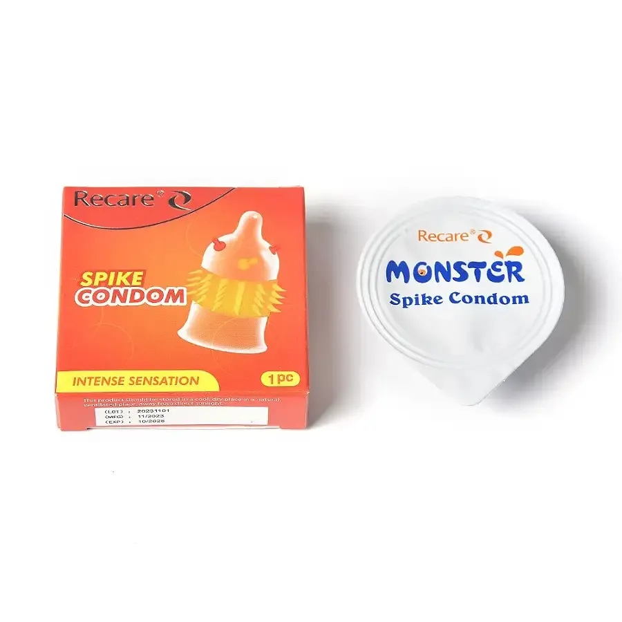 Насадка на член Recare Spike Condom Orange (презерватив с усиками и шипами) Львов - изображение 4