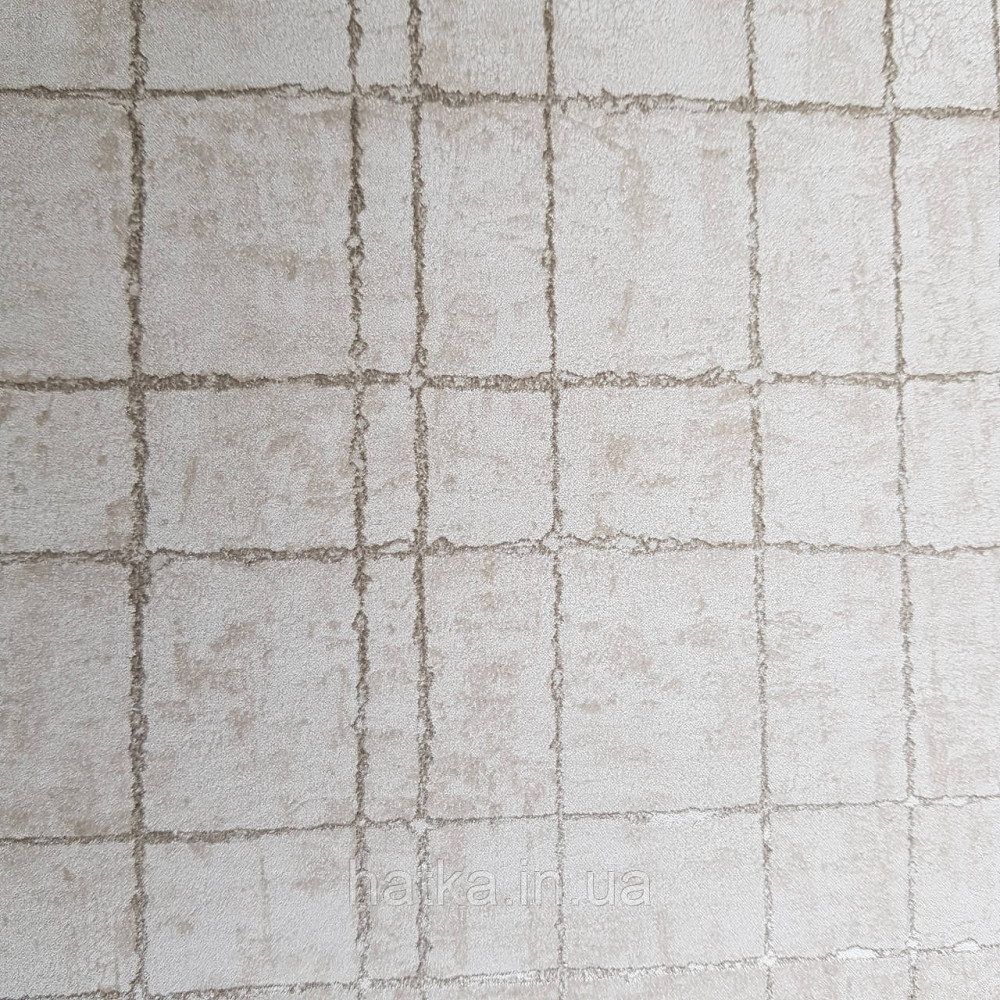 Шпалери флізелінові еко Rasch Kerala 0.53х10 м геометрія смуги сітка сріблясті на бежевому ефект старовини Київ - фото 1