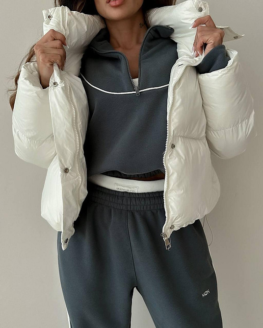 Жіночий теплий прогулянковий костюм двійка з кантом трьохнитка на флісі Одеса - фото 5