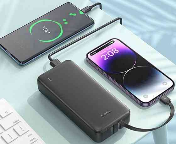 Павербанк з вбудованими кабелями 20000mAh HOCO J118A є ОПТ Киев