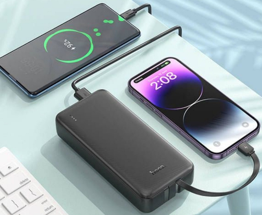 Павербанк з вбудованими кабелями 20000mAh HOCO J118A є ОПТ Київ - фото 3