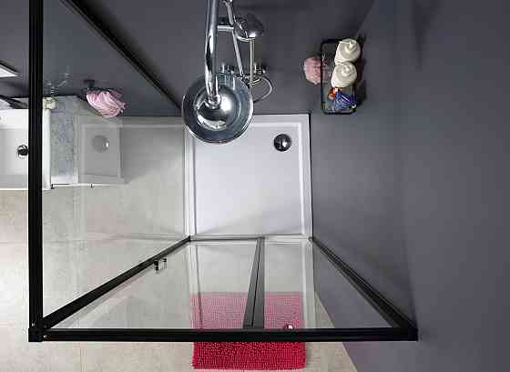 Скляна душова кабіна AVKO Glass RDR13B 90х90х190 Black перегородка для душу Київ