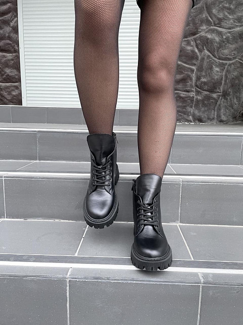 Женские ботинки GREMMY черные натуральная кожа весна-осень высота 13 см (4954) 38р.39р.40р. Коломыя - изображение 6