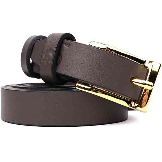 Элегантный узкий кожаный ремень для женщин GRANDE PELLE 22952 Красный Киев