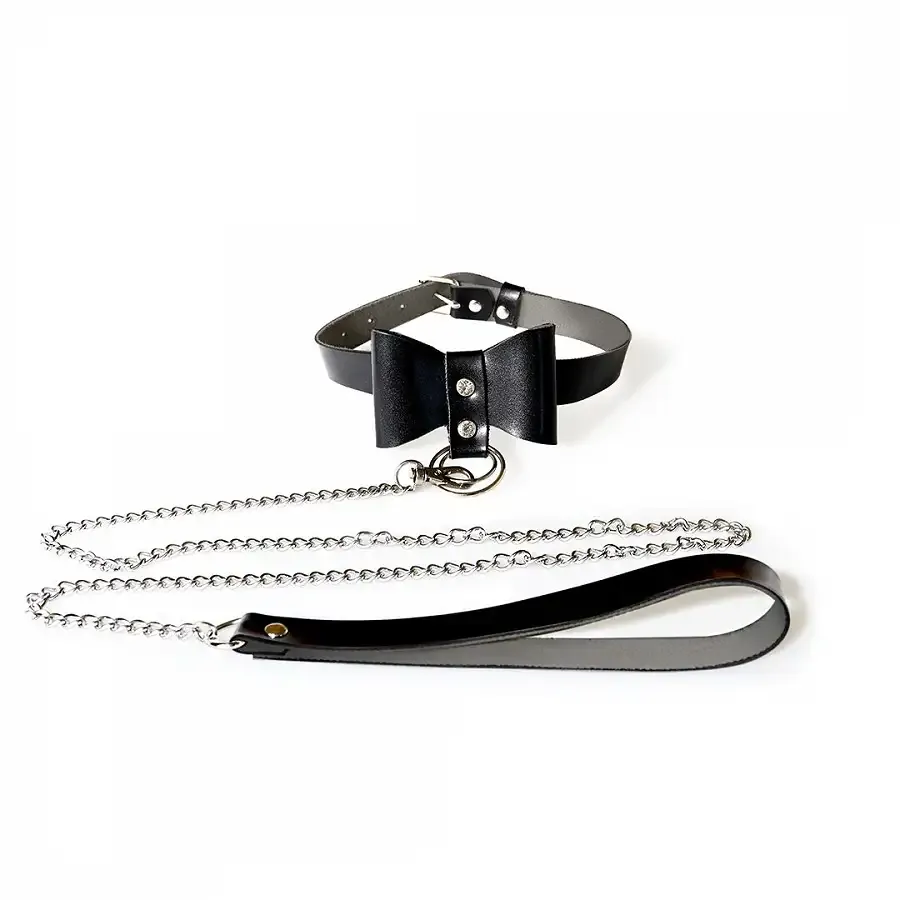 Чокер з повідцем Art of Sex - Butterfly чорний, екошкіра Львов - изображение 1