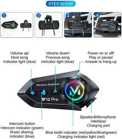 Мотогарнітура Helmet Y12 Pro Луцк