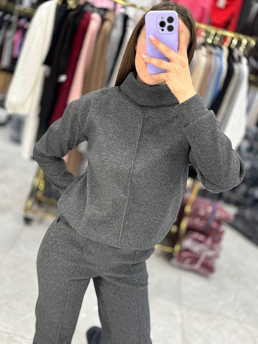 Женский стильный костюм двойка Ангора-кашемир Графит, 50/52 Одесса - изображение 6