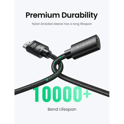 Кабель мультимедийный HDMI M to HDMI F 1.0m 8K HD151 black Ugreen (40447) Винница - изображение 5