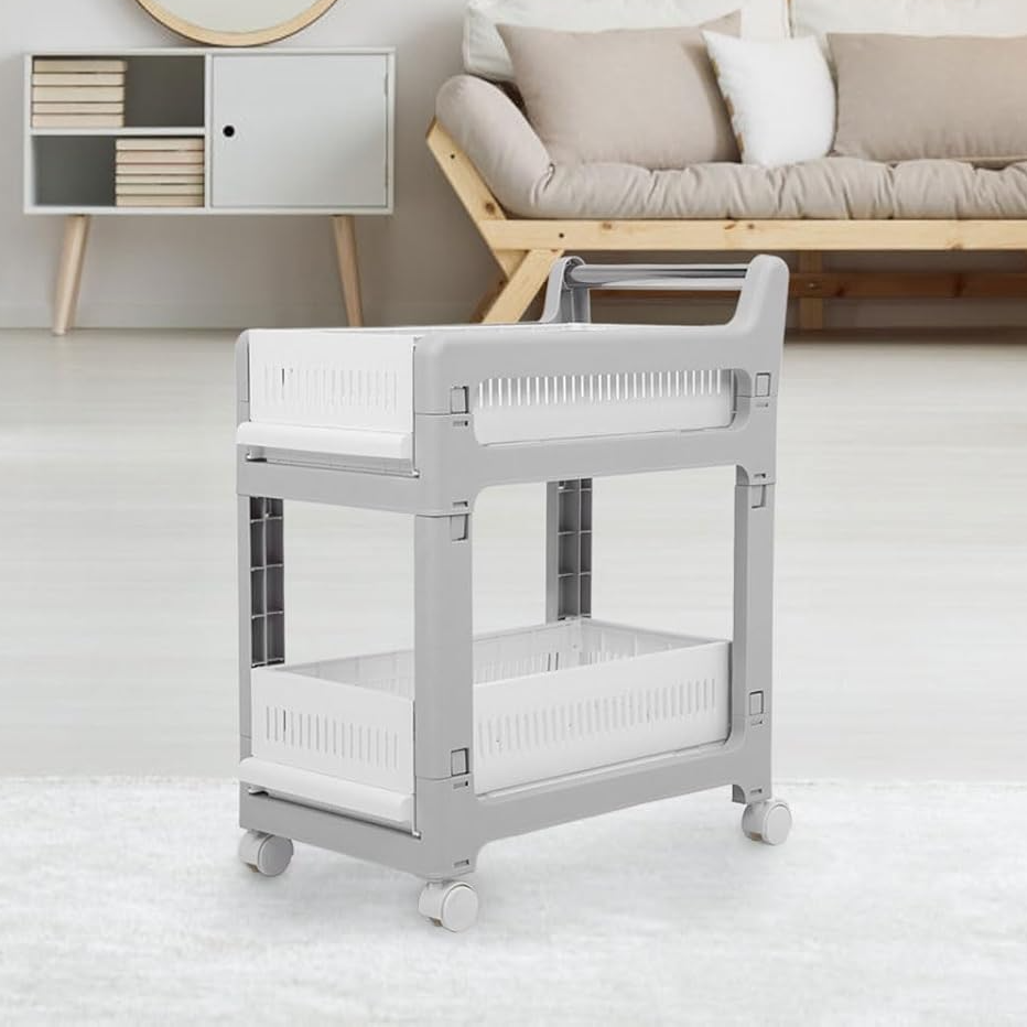Этажерка на колесиках, двухъярусная полка для хранения, универсальный органайзер для ванной, кухни, офиса, Каменец-Подольский - изображение 2