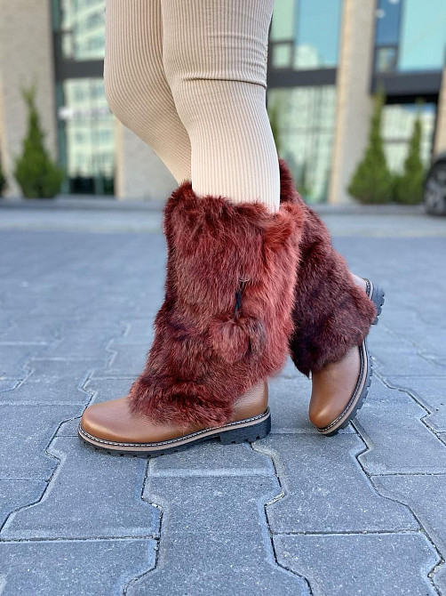 TopS Унти жіночі TopS руді натуральна шкіра з хутром висота 26см обхват 32-33см розмір 40 (АР-6 Коломыя - изображение 7
