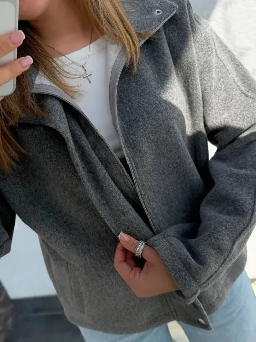 Женская оверсайз кашемировая тёплая весенняя бомбер-куртка (42-52) Одесса - изображение 10