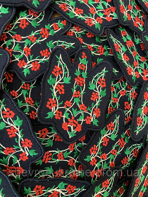 Шеврон Герб Украины ветки калины (Форма контурная. На липучке) Размер 9x7см Киев - изображение 2